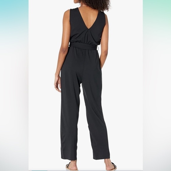 NWT The Drop Women's @caralynmirand Sleeveless Wrap Jumpsuit medium black - Picture 2 of 6
